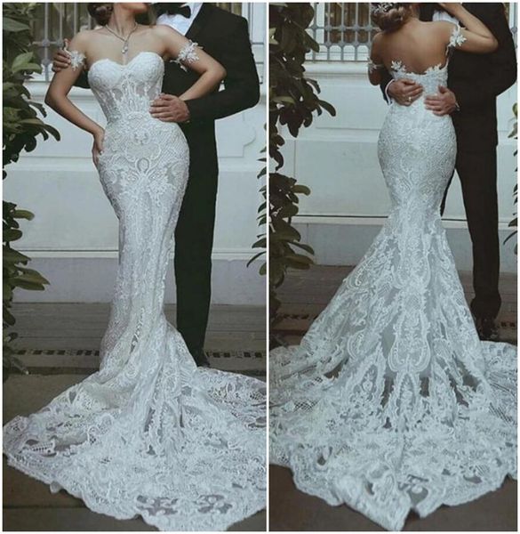 said mohammed mermaid wedding dresses vintage full lace bridal gowns off the shoulder chapel boho long formal engagement vestidos de noiva, White
said mohammed mermaid wedding dresses vintage full lace bridal gowns off the shoulder chapel boho long formal engagement vestidos de noiva, White