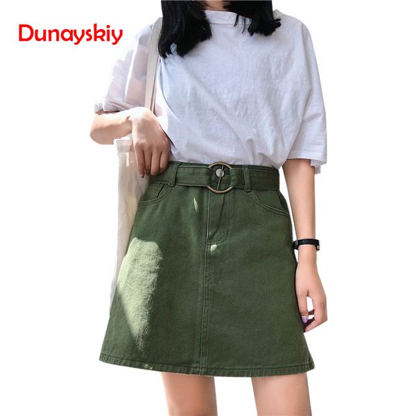 candy color summer women jeans skirt a-line belt casual harajuku denim jupe mujer college wind high waist black red khaki skirts
candy color summer women jeans skirt a-line belt casual harajuku denim jupe mujer college wind high waist black red khaki skirts