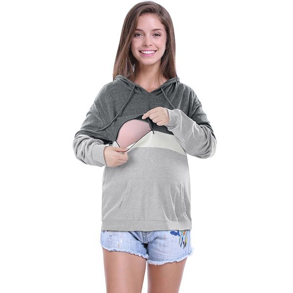 fashion hoodies maternity long sleeve hooded nursing breastfeeding pullover sweatshirt maternity clothings drop shipping, White
fashion hoodies maternity long sleeve hooded nursing breastfeeding pullover sweatshirt maternity clothings drop shipping, White