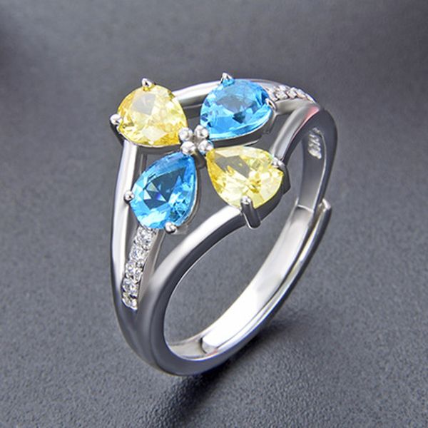 creative blue yellow zircon real 925 sterling silver wedding rings for women cz flower enagement ring party jewelry, Slivery;golden
creative blue yellow zircon real 925 sterling silver wedding rings for women cz flower enagement ring party jewelry, Slivery;golden