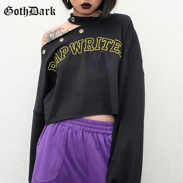 goth dark one shoulder sweatshirt gothic women loose long sleeve crop sweatshirt fashion casual female halter streetwear, Black
goth dark one shoulder sweatshirt gothic women loose long sleeve crop sweatshirt fashion casual female halter streetwear, Black