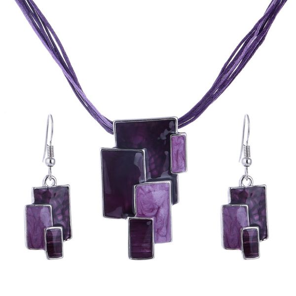Bohemian Enamel Jewelry Sets For Women Silver Plated Geometric Big Gem Pendant Necklace And Earrings Set Jewelry Set
Bohemian Enamel Jewelry Sets For Women Silver Plated Geometric Big Gem Pendant Necklace And Earrings Set Jewelry Set