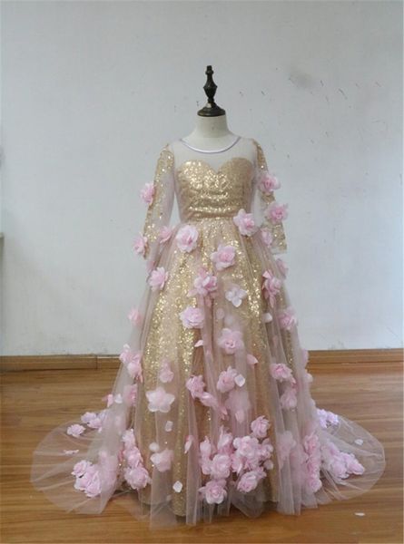 gold sequins pink flowers girls pageant dresses sheer neck long sleeves ball gown girls performance birthday party dresses flower girl dress, White;red
gold sequins pink flowers girls pageant dresses sheer neck long sleeves ball gown girls performance birthday party dresses flower girl dress, White;red