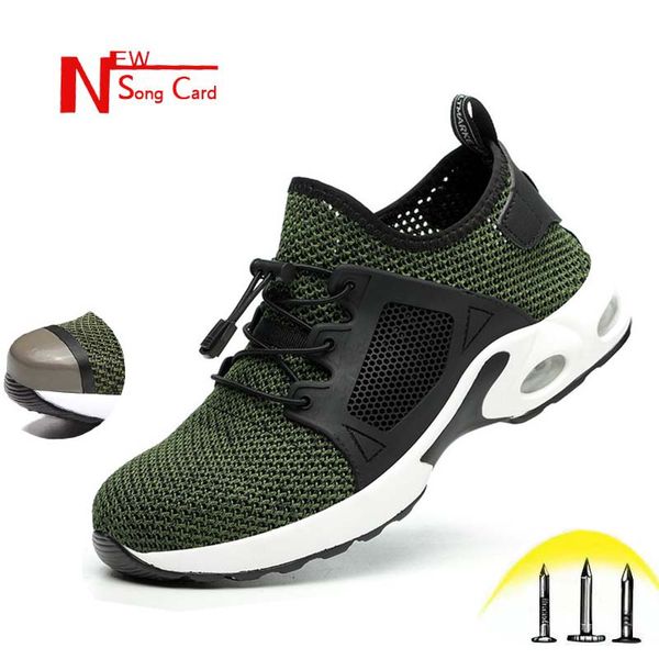 new song card men's safety work shoes outdoor breathable mesh steel toe indestructible industrial & construction sneaker boots, Black
new song card men's safety work shoes outdoor breathable mesh steel toe indestructible industrial & construction sneaker boots, Black