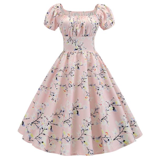 2019 eaby selling summer short-sleeved square collar retro casual printed big hemline dress, Black;gray
2019 eaby selling summer short-sleeved square collar retro casual printed big hemline dress, Black;gray