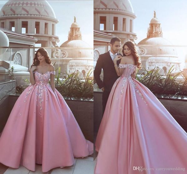 charming pink ball gown prom dresses off shoulder lace applique long off shoulder pleats handmade flowers sweep train formal evening dress, Black
charming pink ball gown prom dresses off shoulder lace applique long off shoulder pleats handmade flowers sweep train formal evening dress, Black