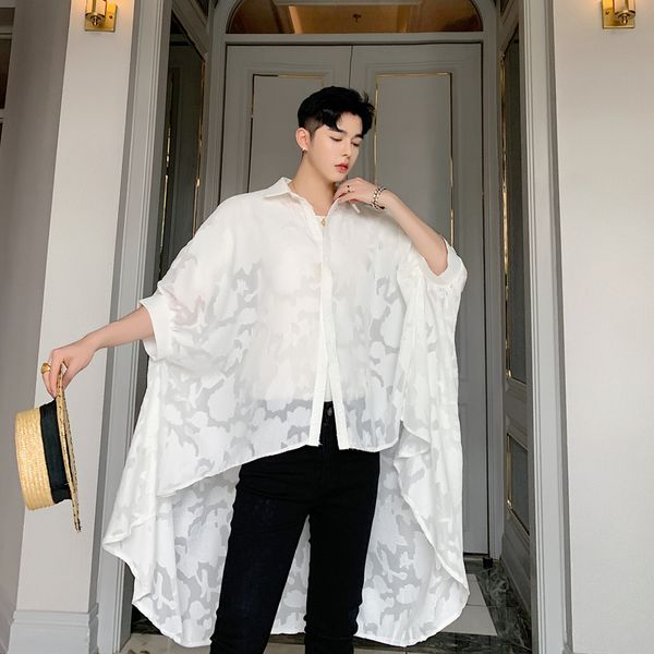 men's casual shirts men oversize loose bat short sleeve irregular lace shirt male women streetwear vintage gothic party shawl stage clo, White;black
men's casual shirts men oversize loose bat short sleeve irregular lace shirt male women streetwear vintage gothic party shawl stage clo, White;black