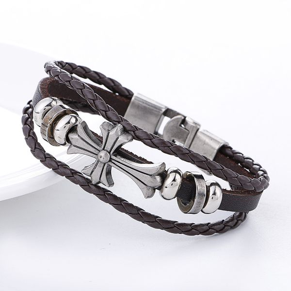 genuine leather cross bracelet skull feather leaf charms multilayer wrap braided jewelry for men women vintage silver beads punk gift bangle, Golden;silver
genuine leather cross bracelet skull feather leaf charms multilayer wrap braided jewelry for men women vintage silver beads punk gift bangle, Golden;silver