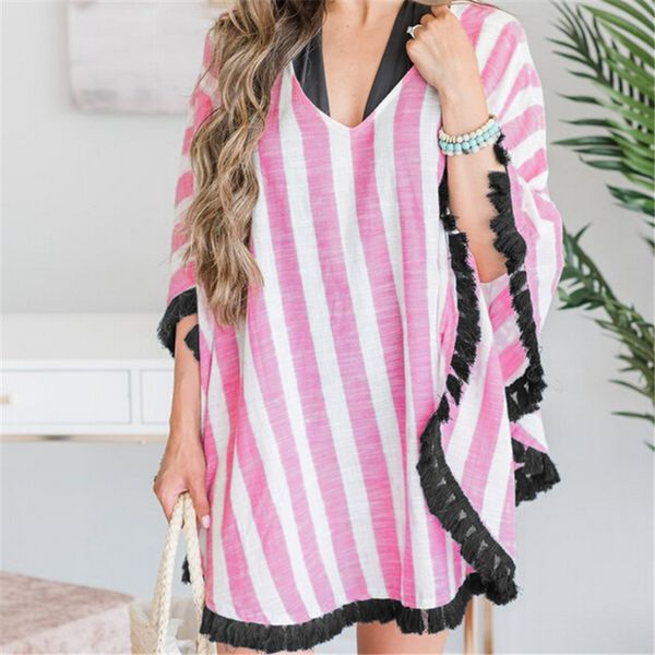 summer women tassels bikini cover up swimwear swimsuit bathing suit blouse pareo beach wear striped tunics beach dress, Blue;gray
summer women tassels bikini cover up swimwear swimsuit bathing suit blouse pareo beach wear striped tunics beach dress, Blue;gray