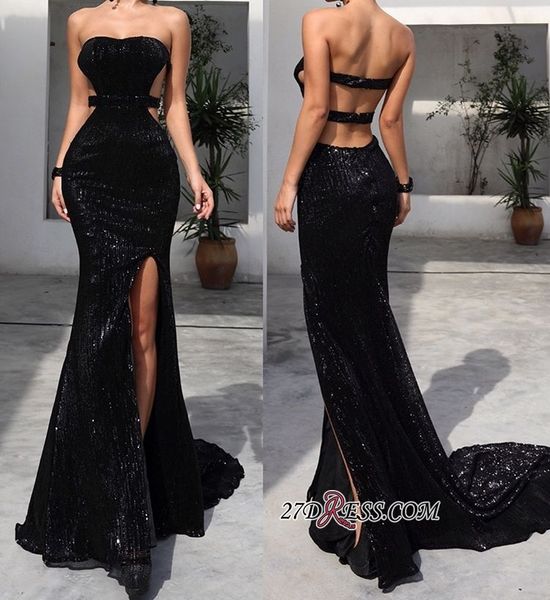 new arrival chic mermaid sweetheart sleeveless prom dress cutaway sides side split long sequins evening gown backless party gown, Black
new arrival chic mermaid sweetheart sleeveless prom dress cutaway sides side split long sequins evening gown backless party gown, Black