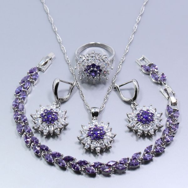 eye-catching 925 sterling silver women jewelry set flower purple zircon ring necklace pendant bracelet earring z39, Slivery;golden
eye-catching 925 sterling silver women jewelry set flower purple zircon ring necklace pendant bracelet earring z39, Slivery;golden