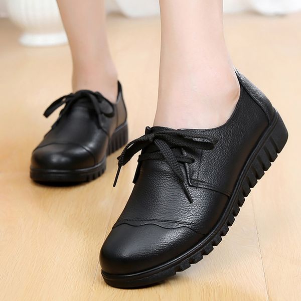 2019 arrival genuine leather shoes party basic solid lace-up flat shoes women round toe tenis feminino plus size 35-41, Black
2019 arrival genuine leather shoes party basic solid lace-up flat shoes women round toe tenis feminino plus size 35-41, Black