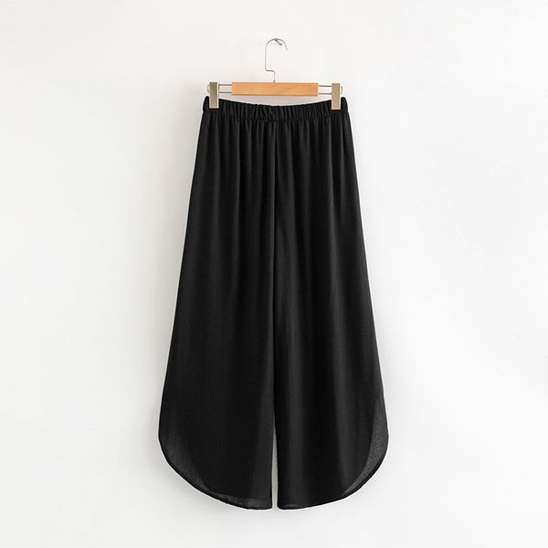 women's pants & capris women elegant black wide leg elastic waist side split female casual vintage ankle length trousers mujer, Black;white
women's pants & capris women elegant black wide leg elastic waist side split female casual vintage ankle length trousers mujer, Black;white
