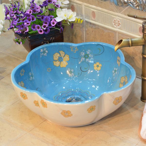 handmade primitive style porcelain counterlavabo bathroom sink wash basin flower pattern
handmade primitive style porcelain counterlavabo bathroom sink wash basin flower pattern