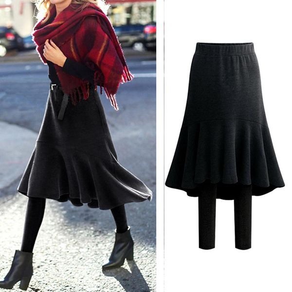 black gray women warm autumn winter hight wirst velvet thickening leggings wear fake two fishtail culottes pants skirt m-5xl
black gray women warm autumn winter hight wirst velvet thickening leggings wear fake two fishtail culottes pants skirt m-5xl