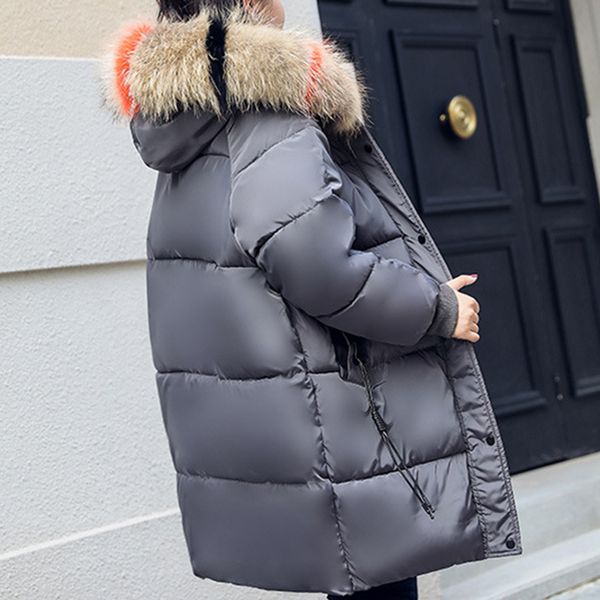 mid long parka winter hooded jacket women plus size warm overcoat oversize fur collar coat padded outerwear thick streetwear, Black
mid long parka winter hooded jacket women plus size warm overcoat oversize fur collar coat padded outerwear thick streetwear, Black