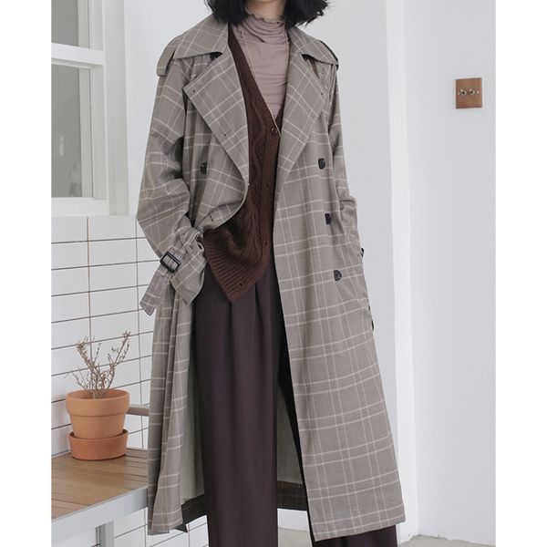 russia euro-american popular in fall and winter loose double-breasted leisure retro plaid long windbreakers women, Tan;black
russia euro-american popular in fall and winter loose double-breasted leisure retro plaid long windbreakers women, Tan;black