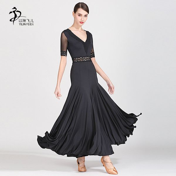 black ballroom performance dance dress woman tango standard lycral dance costumes, Black;red
black ballroom performance dance dress woman tango standard lycral dance costumes, Black;red