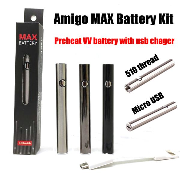 Max Battery 380mAh Разогреть 10500 Variable Voltage 510 Нижняя резьба Charge Vape батарея с Micro USB зарядное устройство Fit Amigo 510 картридж
Max Battery 380mAh Разогреть 10500 Variable Voltage 510 Нижняя резьба Charge Vape батарея с Micro USB зарядное устройство Fit Amigo 510 картридж