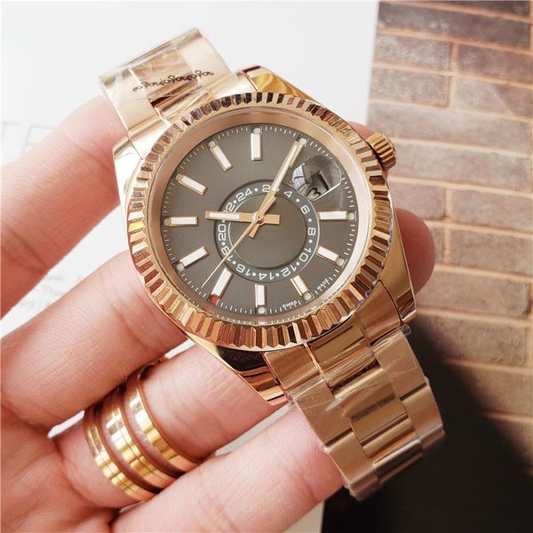 new mens automatic deweller watch mechanical calendar 42mm watch stainless steel sky mens business wristwatch, Slivery;brown
new mens automatic deweller watch mechanical calendar 42mm watch stainless steel sky mens business wristwatch, Slivery;brown
