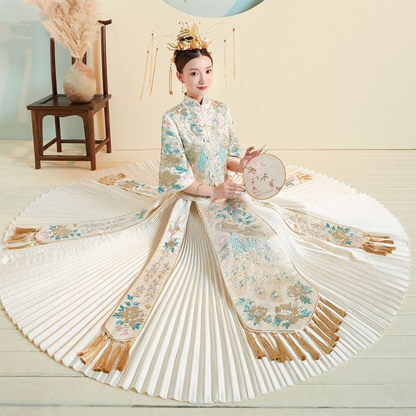 plus size 5xl 6xl chinese women's wedding qipao embroidery evening long gown dress la robe de mariee cheongsam femmes chinoises, Red
plus size 5xl 6xl chinese women's wedding qipao embroidery evening long gown dress la robe de mariee cheongsam femmes chinoises, Red