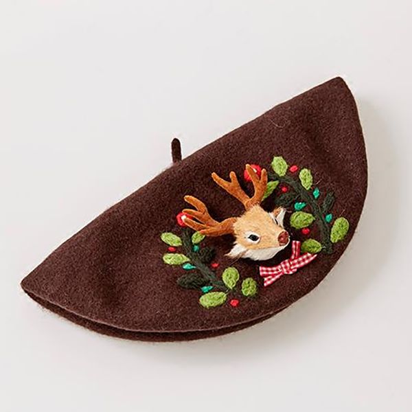 fashion- handmade wool ladies berets christmas little doe embroidered women hat manual wool felt for holiday gift winter warm beret, Blue;gray
fashion- handmade wool ladies berets christmas little doe embroidered women hat manual wool felt for holiday gift winter warm beret, Blue;gray