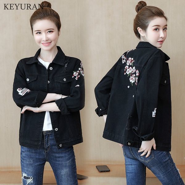 flower embroidery denim jacket femme casual hole loose basic jeans coats 2019 autumn women vintage outwear casacos feminino 3758, Black;brown
flower embroidery denim jacket femme casual hole loose basic jeans coats 2019 autumn women vintage outwear casacos feminino 3758, Black;brown