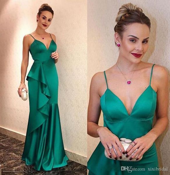 2020 gorgeous mermaid evening dresses spaghetti v neck long formal party prom gowns plus size dress, Black;red
2020 gorgeous mermaid evening dresses spaghetti v neck long formal party prom gowns plus size dress, Black;red
