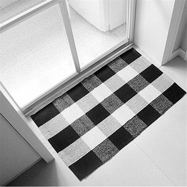 soft 100% cotton washable rugs black and white plaid rug for living room kitchen bathroom entry way laundry room mat area rug
soft 100% cotton washable rugs black and white plaid rug for living room kitchen bathroom entry way laundry room mat area rug