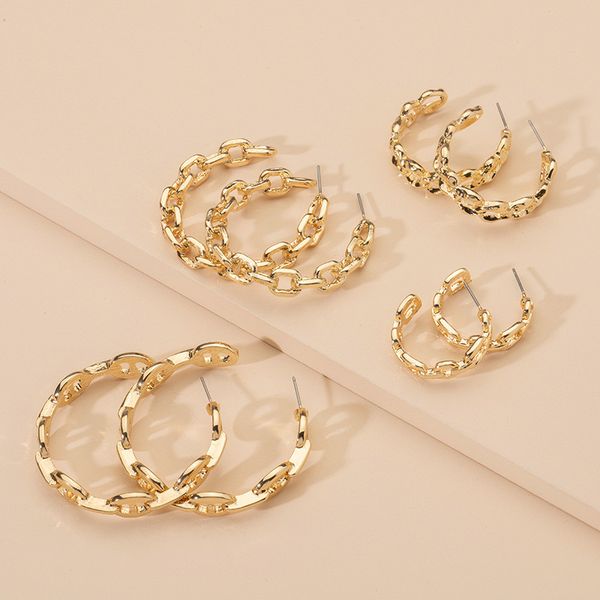 luokey unique gold hoop earrings big round circle chain-link earrings for women 2020 female jewelry elegant brincos, Golden;silver
luokey unique gold hoop earrings big round circle chain-link earrings for women 2020 female jewelry elegant brincos, Golden;silver