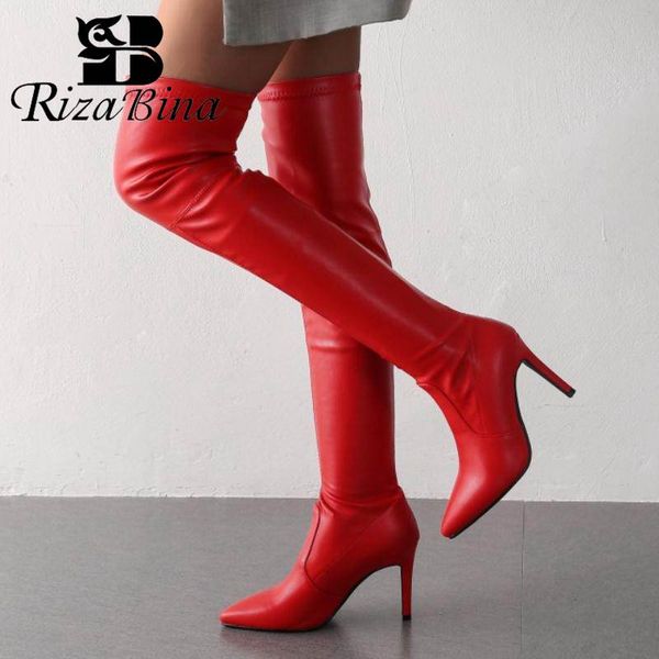 rizabina thigh high boots for women winter keep warm stretch shoes women pointed toe high heels over knee boots size 34-43, Black
rizabina thigh high boots for women winter keep warm stretch shoes women pointed toe high heels over knee boots size 34-43, Black