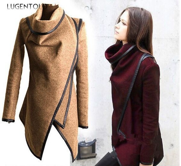 lugentolo women coat solid color high neck stitching slim long sleeves high collar female jacket 6 color plus size 3xl, Black
lugentolo women coat solid color high neck stitching slim long sleeves high collar female jacket 6 color plus size 3xl, Black