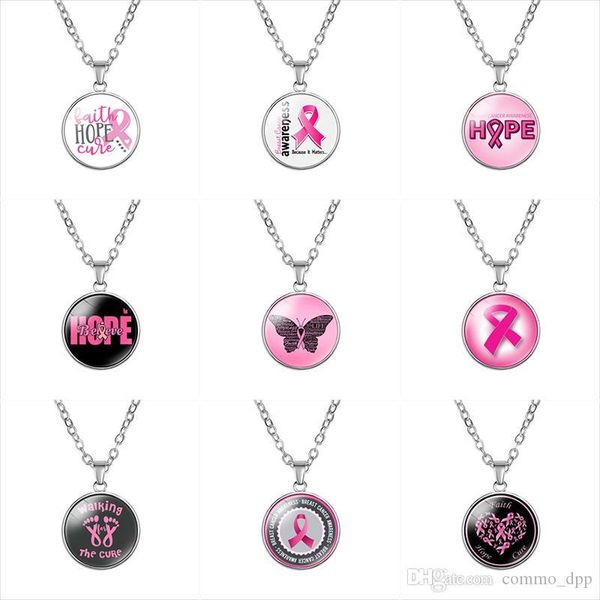 12 styles breast cancer awareness necklaces for women pink ribbon glass pendant faith hope cure believe fashion jewelry gift, Silver
12 styles breast cancer awareness necklaces for women pink ribbon glass pendant faith hope cure believe fashion jewelry gift, Silver