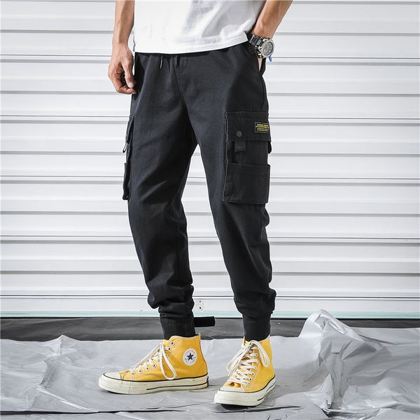 casual fitness male sportswear tracksuit sweatpants fashion pants trendy men's hip hop pants joggers solid multi-pocket, Black
casual fitness male sportswear tracksuit sweatpants fashion pants trendy men's hip hop pants joggers solid multi-pocket, Black