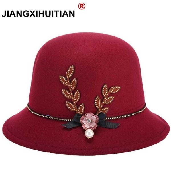 fashion new elegant hat winter female hat felt winter pure wool hold warm cap for women pearls decorations small felt hats, Blue;gray
fashion new elegant hat winter female hat felt winter pure wool hold warm cap for women pearls decorations small felt hats, Blue;gray