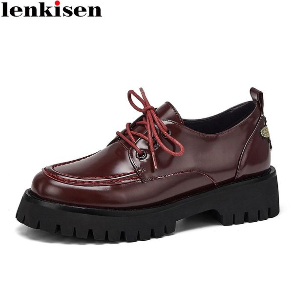 lenkisen new streetwear real leather recommend round toe med heels wedges thick bottom lace up high fashion young lady pumps l83, Black
lenkisen new streetwear real leather recommend round toe med heels wedges thick bottom lace up high fashion young lady pumps l83, Black