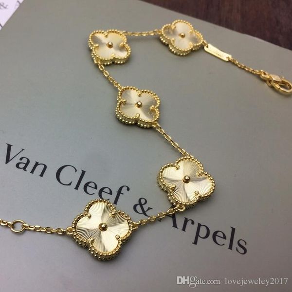 18k gold five flowers clover bracelet luxury desinger jewelry women bracelets silver fashion jewelry brand, Golden;silver
18k gold five flowers clover bracelet luxury desinger jewelry women bracelets silver fashion jewelry brand, Golden;silver