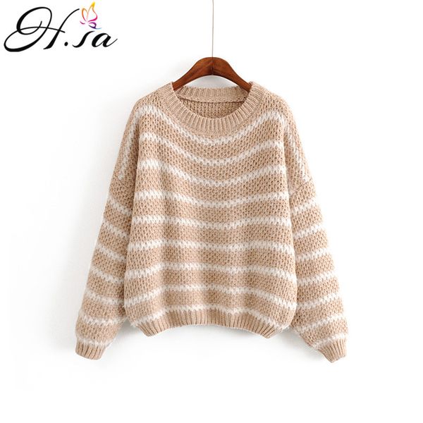 h.sa 2019 knit pullover sweaters oneck casual striped pull jumpers lantern sleeve grey winter warm thick korean sweaters mujer, White;black
h.sa 2019 knit pullover sweaters oneck casual striped pull jumpers lantern sleeve grey winter warm thick korean sweaters mujer, White;black