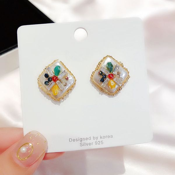 elegant square freshwater pearl earrings handmade colorful crystal women earrings fashion gift jewelry, Golden;silver
elegant square freshwater pearl earrings handmade colorful crystal women earrings fashion gift jewelry, Golden;silver