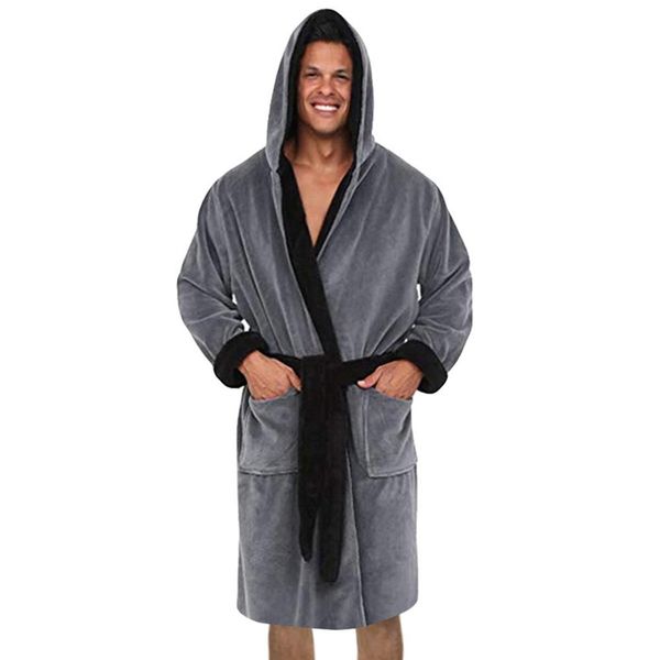 men's casual fashion bathrobe flannel long sleeve hooded couple men plush shawl kimono warm male bathrobe coat, Black;brown
men's casual fashion bathrobe flannel long sleeve hooded couple men plush shawl kimono warm male bathrobe coat, Black;brown