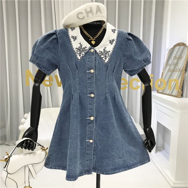 casual dresses 2021 summer vintage embroidered lapel short-sleeve dress retro puff sleeve slimming denim women jfmhrx, Black;gray
casual dresses 2021 summer vintage embroidered lapel short-sleeve dress retro puff sleeve slimming denim women jfmhrx, Black;gray