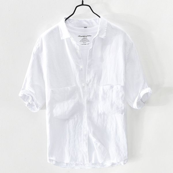 men's casual shirts natural linen men, comfortable breathable, prue linen, 2021 trend solid half sleeve men shirt, White;black
men's casual shirts natural linen men, comfortable breathable, prue linen, 2021 trend solid half sleeve men shirt, White;black