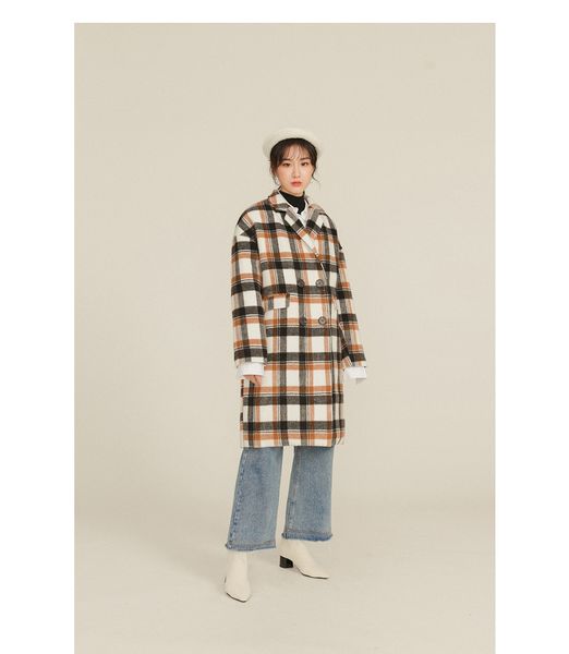 new winter suit with wind turn-over collar and double-row button wool, Black 
new winter suit with wind turn-over collar and double-row button wool, Black