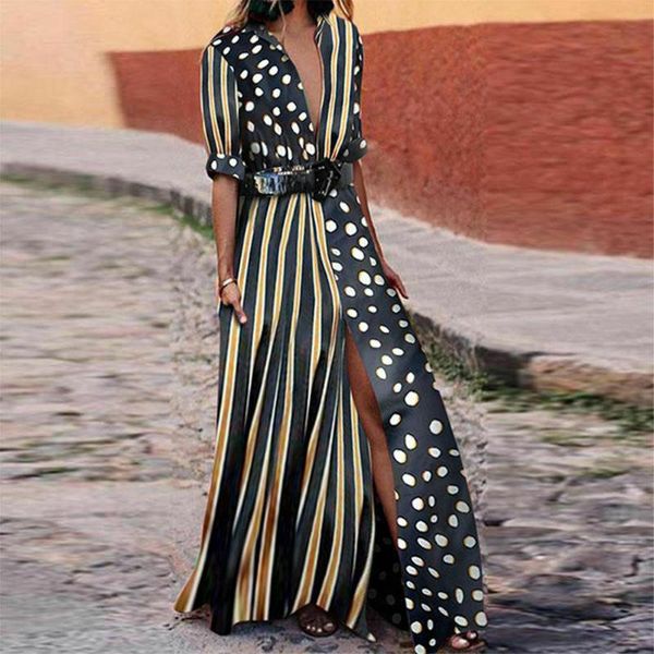 plus size women long dress vintage polka dot white black print retro bodycon women short sleeve maxi beach dress, Black;red
plus size women long dress vintage polka dot white black print retro bodycon women short sleeve maxi beach dress, Black;red