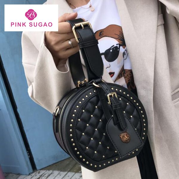 

Pink sugao designer luxury handbags purses women shoulder bag 2019 new fashion circle crossbody bag chain bags simple mini hot sales