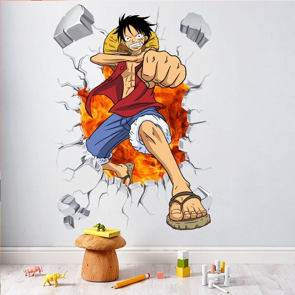 cartoon one piece luffy wall decals for kids rooms 3d vivid bedroom home decor broken wall stickers posters
cartoon one piece luffy wall decals for kids rooms 3d vivid bedroom home decor broken wall stickers posters