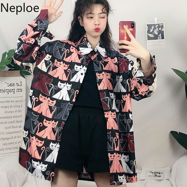 neploe new korean style women blouses shirts cat print long sleeve spring summer ladies blouse loose plus size blusas 38972, White
neploe new korean style women blouses shirts cat print long sleeve spring summer ladies blouse loose plus size blusas 38972, White