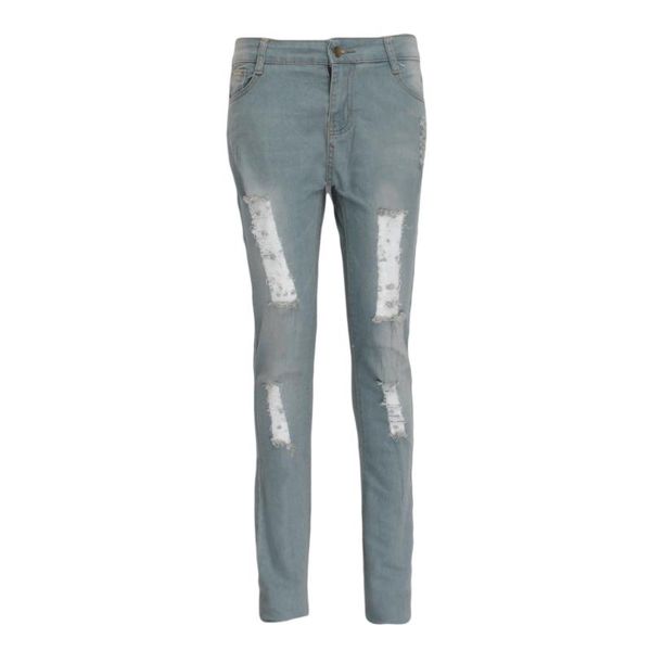jeans fashion women lady denim shredded pants mid-waist stretch jeans slim pencil women casual, Blue
jeans fashion women lady denim shredded pants mid-waist stretch jeans slim pencil women casual, Blue