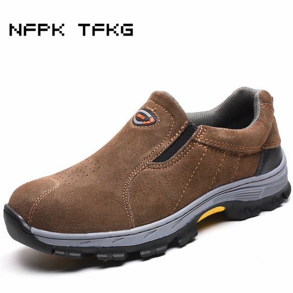 men's casual large size breathable steel toe cap work safety shoes slip on soft leather tooling security boots protection loafer, Black
men's casual large size breathable steel toe cap work safety shoes slip on soft leather tooling security boots protection loafer, Black