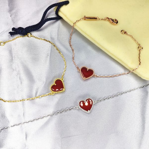 red color zircon heart bracelet for women gold color rose gold platinum original buckle classic bracelet goddess holiday gift ornament, Black
red color zircon heart bracelet for women gold color rose gold platinum original buckle classic bracelet goddess holiday gift ornament, Black